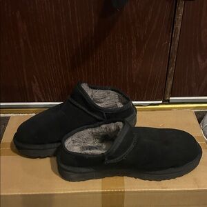 UGG Black Mules with Gray Lining